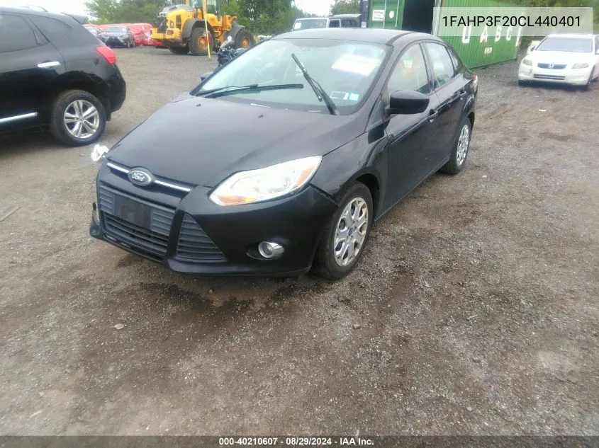 2012 Ford Focus Se VIN: 1FAHP3F20CL440401 Lot: 40210607