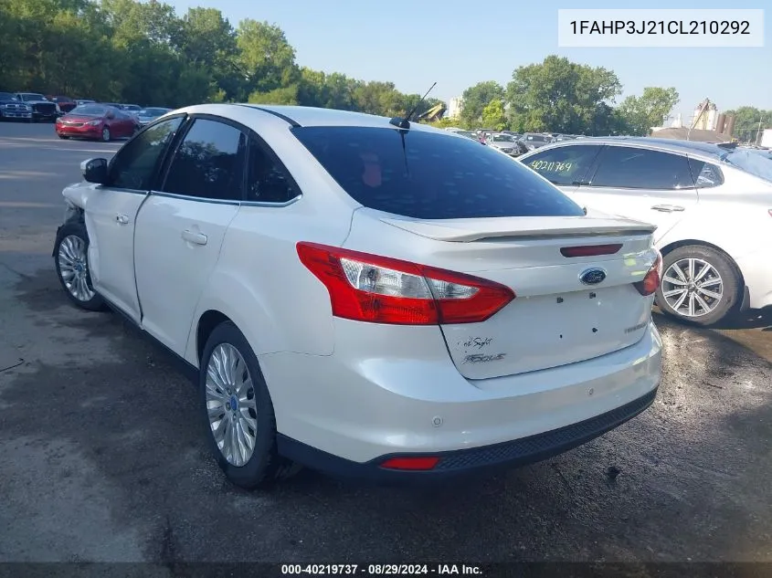 2012 Ford Focus Titanium VIN: 1FAHP3J21CL210292 Lot: 40219737