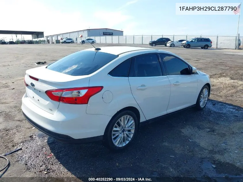 2012 Ford Focus Sel VIN: 1FAHP3H29CL287790 Lot: 40252290