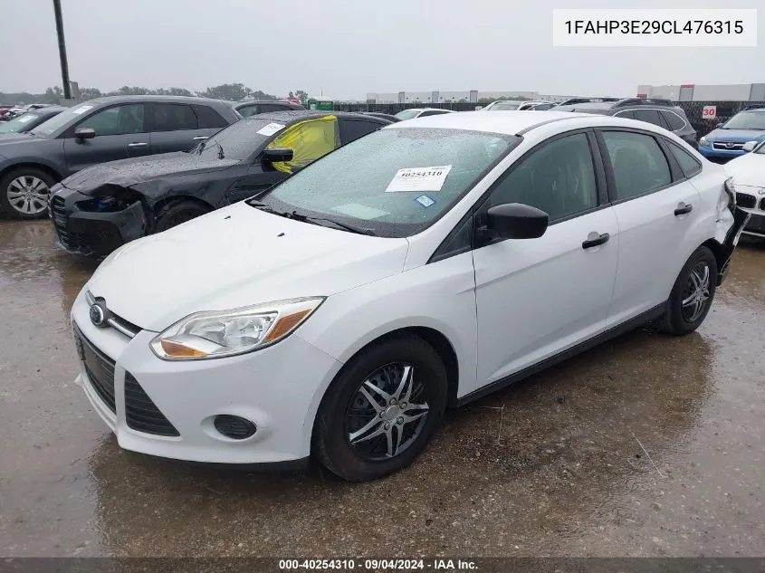 1FAHP3E29CL476315 2012 Ford Focus S