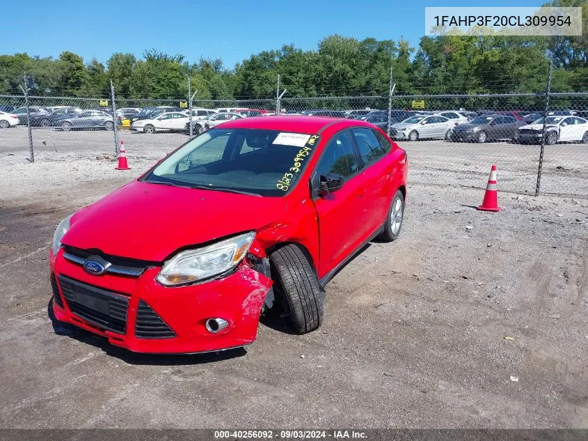 2012 Ford Focus Se VIN: 1FAHP3F20CL309954 Lot: 40256092