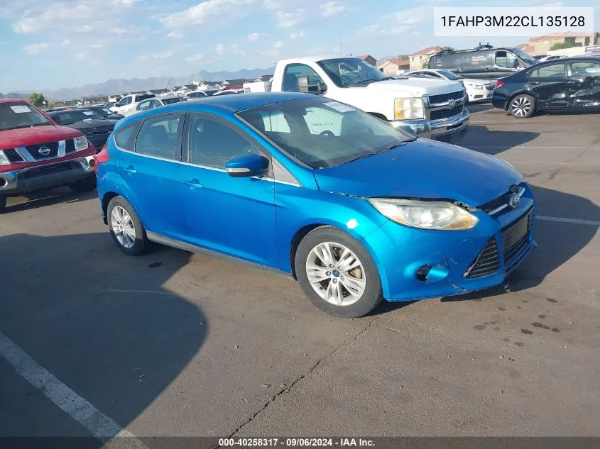 2012 Ford Focus Sel VIN: 1FAHP3M22CL135128 Lot: 40258317