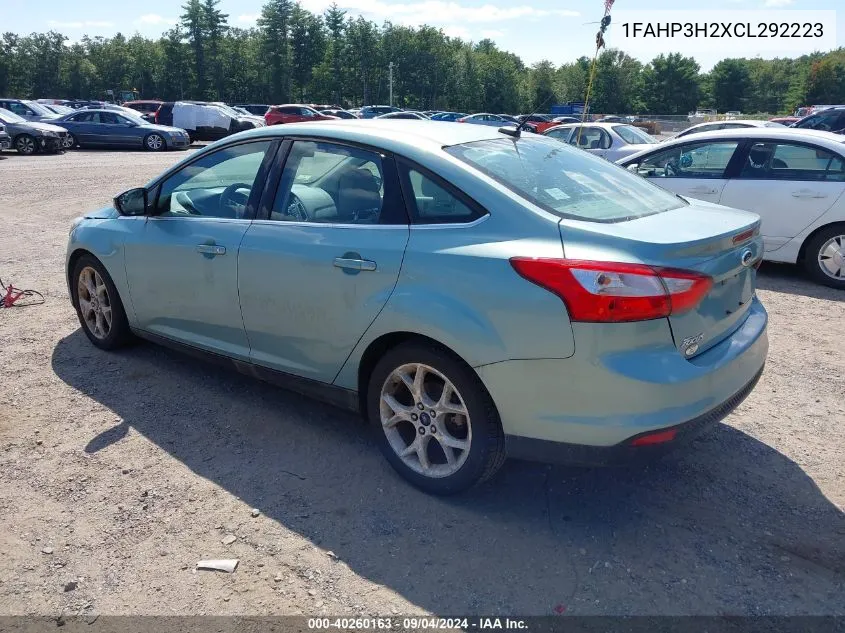 2012 Ford Focus Sel VIN: 1FAHP3H2XCL292223 Lot: 40260163