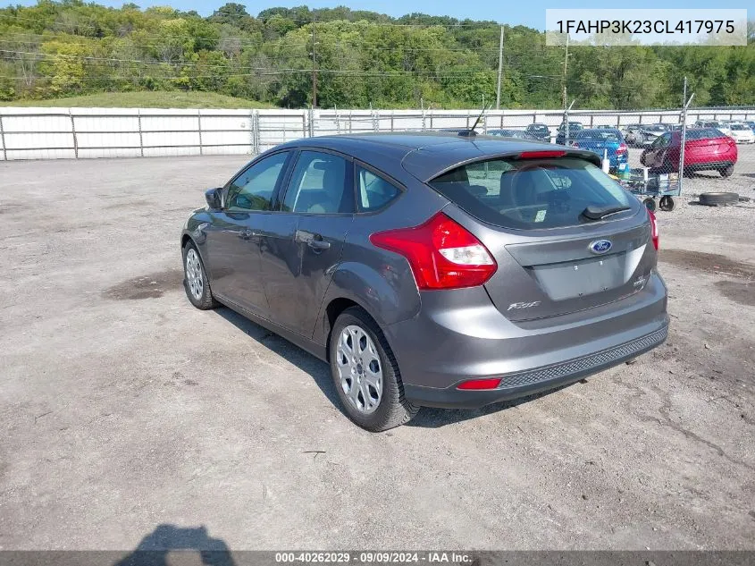 2012 Ford Focus Se VIN: 1FAHP3K23CL417975 Lot: 40262029