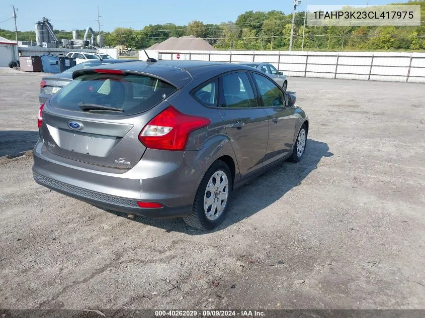 2012 Ford Focus Se VIN: 1FAHP3K23CL417975 Lot: 40262029