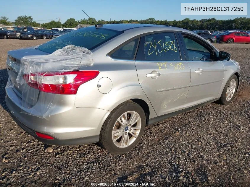 2012 Ford Focus Sel VIN: 1FAHP3H28CL317250 Lot: 40263316