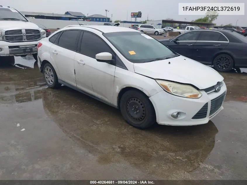 2012 Ford Focus Se VIN: 1FAHP3F24CL372619 Lot: 40264681