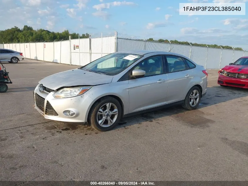 2012 Ford Focus Se VIN: 1FAHP3F23CL385040 Lot: 40266040