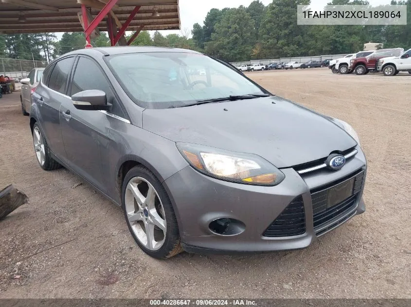 2012 Ford Focus Titanium VIN: 1FAHP3N2XCL189064 Lot: 40286647