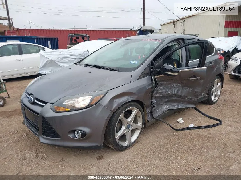 2012 Ford Focus Titanium VIN: 1FAHP3N2XCL189064 Lot: 40286647