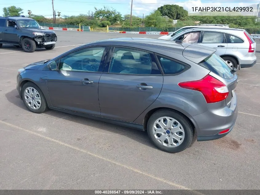 2012 Ford Focus Se VIN: 1FAHP3K21CL429932 Lot: 40288547