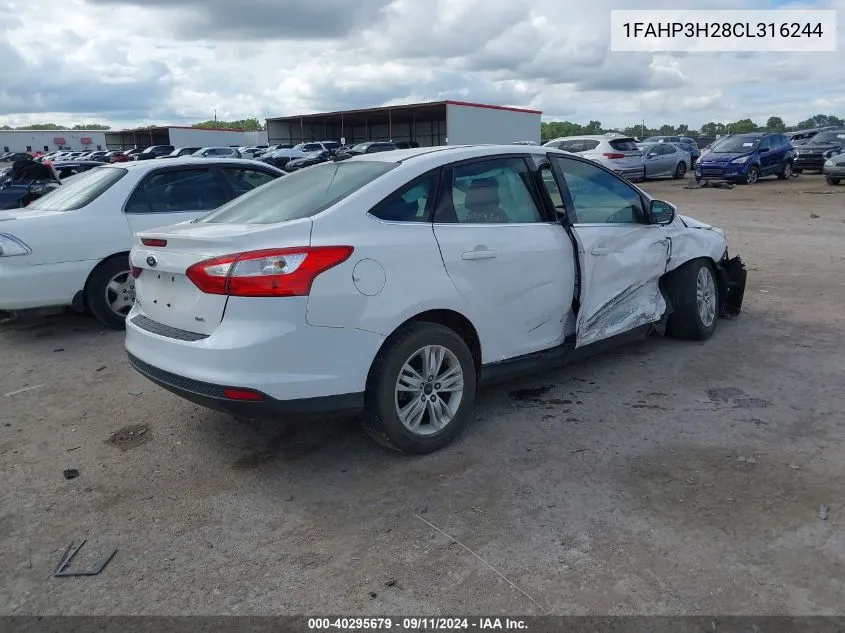 2012 Ford Focus Sel VIN: 1FAHP3H28CL316244 Lot: 40295679