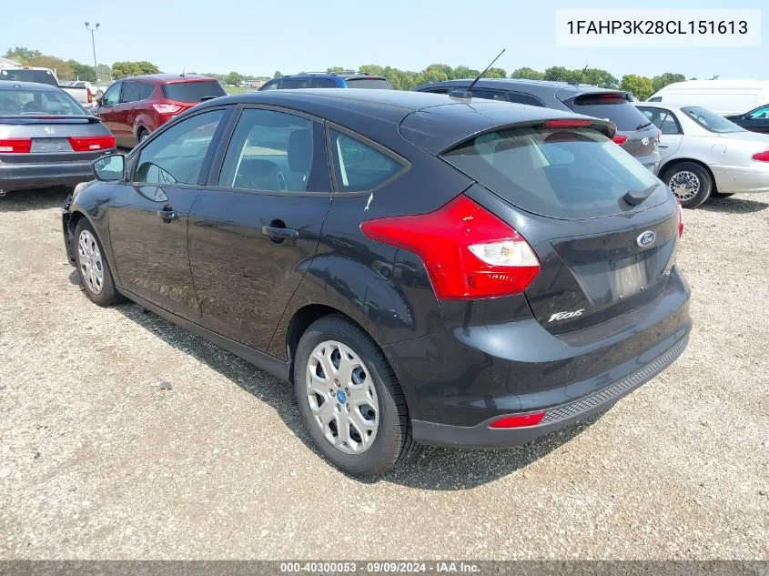 2012 Ford Focus Se VIN: 1FAHP3K28CL151613 Lot: 40300053