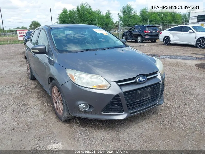 2012 Ford Focus Sel VIN: 1FAHP3H28CL394281 Lot: 40306204