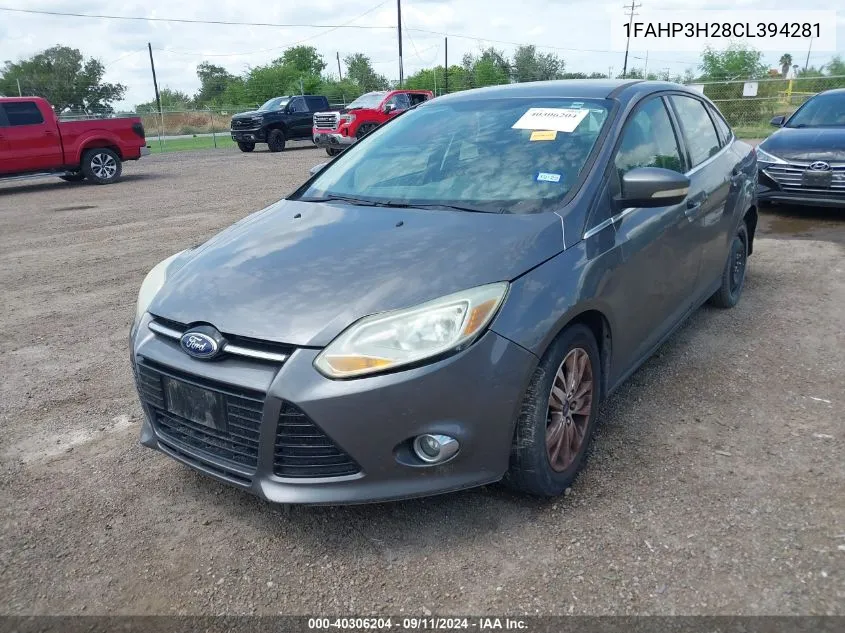 2012 Ford Focus Sel VIN: 1FAHP3H28CL394281 Lot: 40306204