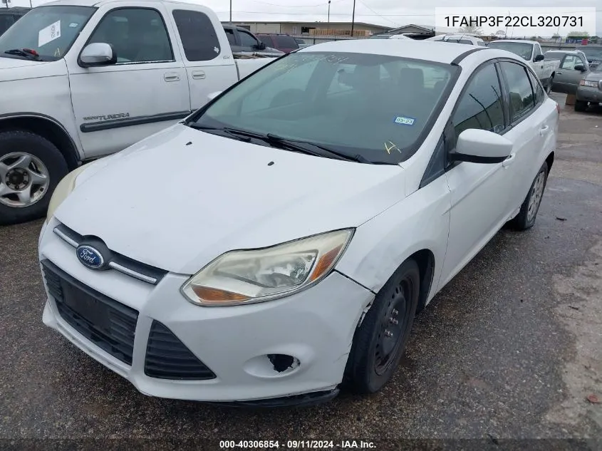 2012 Ford Focus Se VIN: 1FAHP3F22CL320731 Lot: 40306854