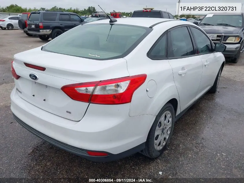 2012 Ford Focus Se VIN: 1FAHP3F22CL320731 Lot: 40306854