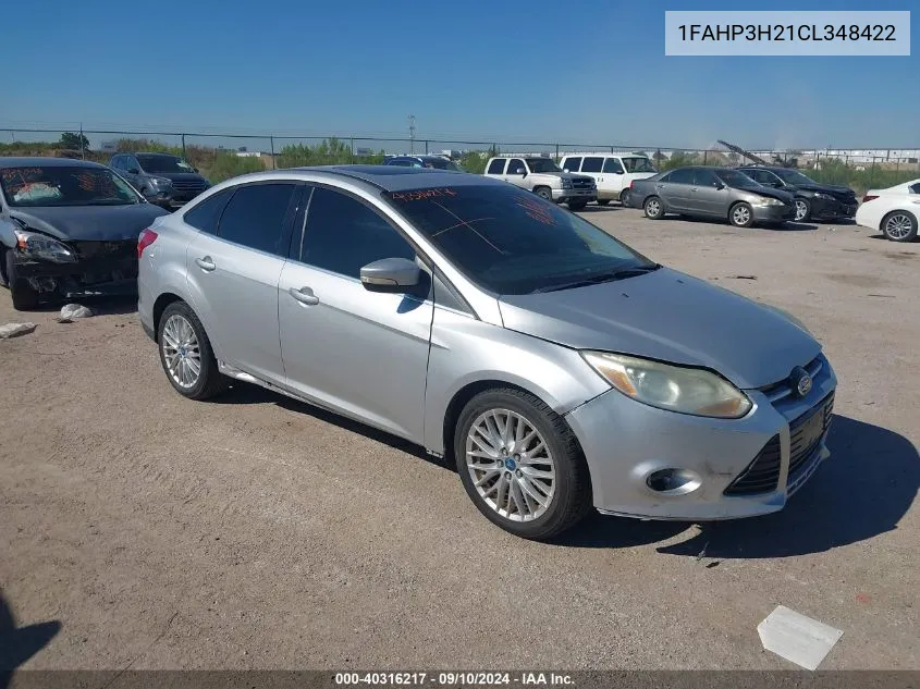 2012 Ford Focus Sel VIN: 1FAHP3H21CL348422 Lot: 40316217