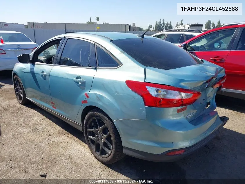 2012 Ford Focus Se VIN: 1FAHP3F24CL452888 Lot: 40317859