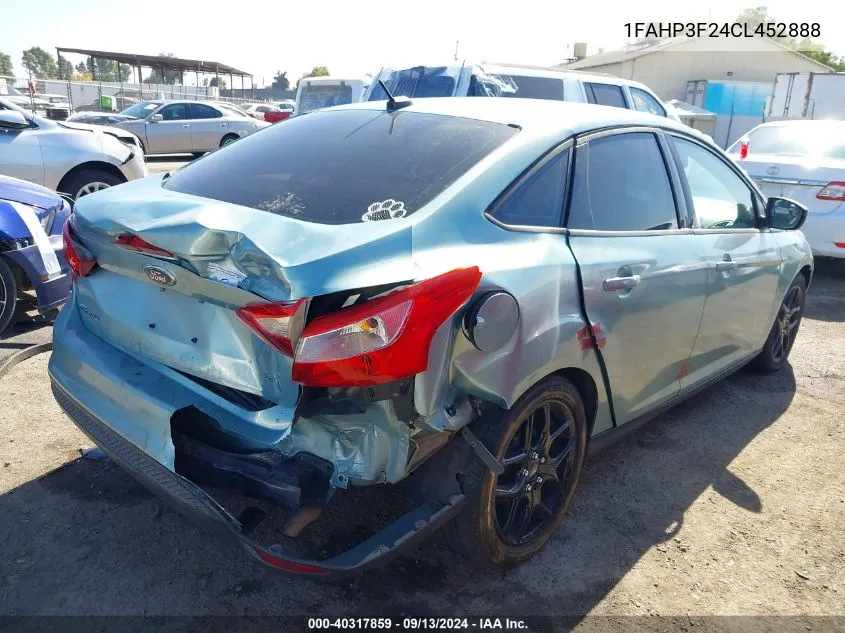 2012 Ford Focus Se VIN: 1FAHP3F24CL452888 Lot: 40317859