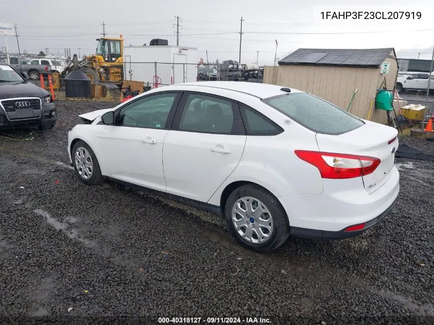 2012 Ford Focus Se VIN: 1FAHP3F23CL207919 Lot: 40318127