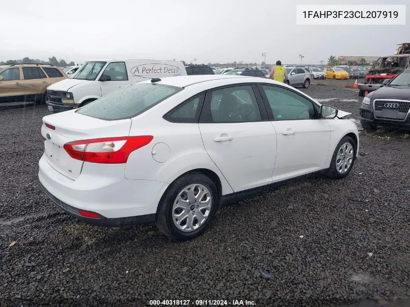 2012 Ford Focus Se VIN: 1FAHP3F23CL207919 Lot: 40318127