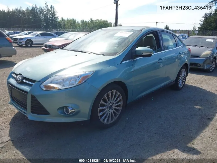 2012 Ford Focus Sel VIN: 1FAHP3H23CL436419 Lot: 40318281