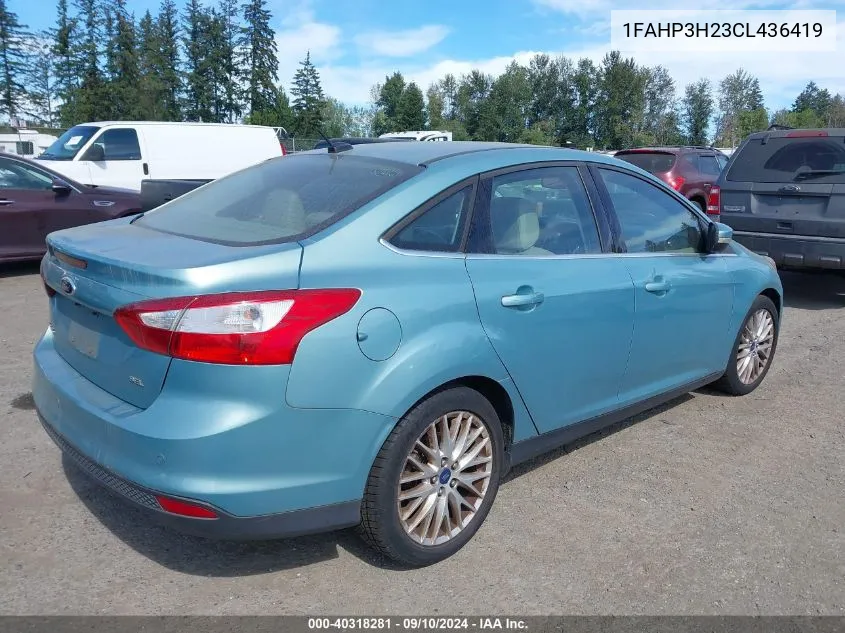 1FAHP3H23CL436419 2012 Ford Focus Sel