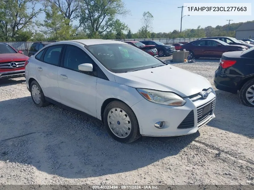 2012 Ford Focus Se VIN: 1FAHP3F23CL277663 Lot: 40323494