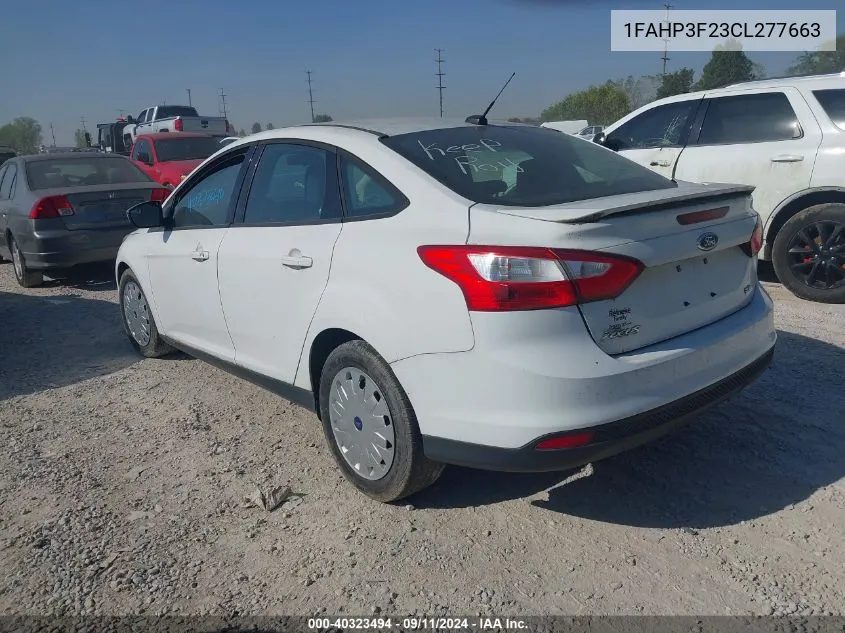 2012 Ford Focus Se VIN: 1FAHP3F23CL277663 Lot: 40323494