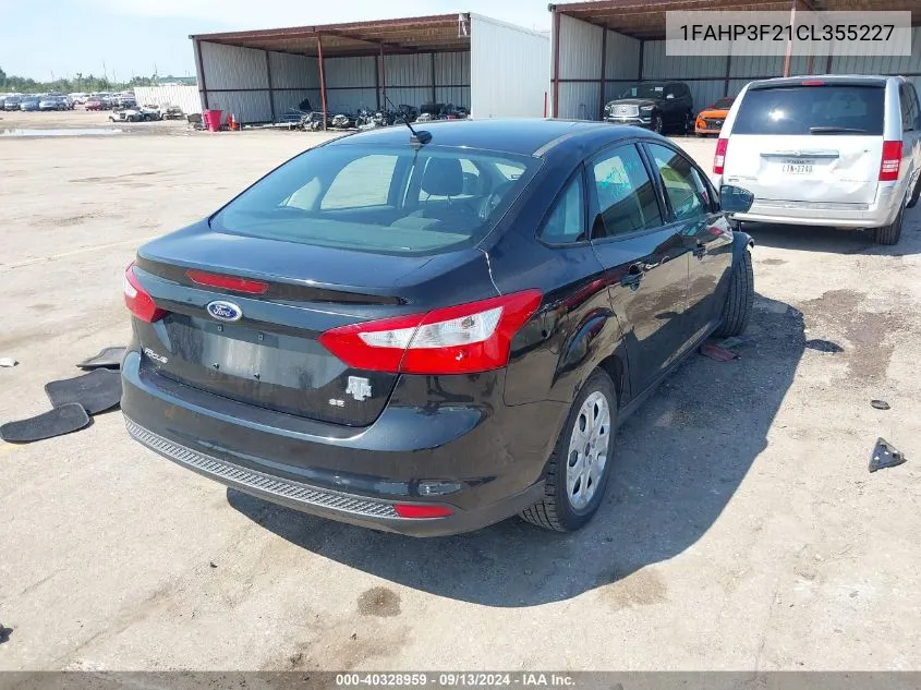 1FAHP3F21CL355227 2012 Ford Focus Se