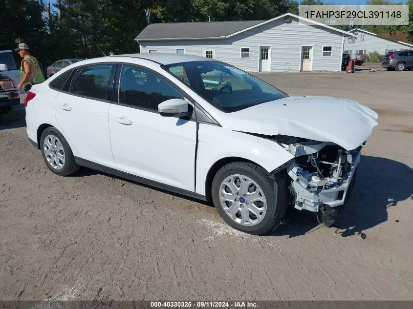 2012 Ford Focus Se VIN: 1FAHP3F29CL391148 Lot: 40330325