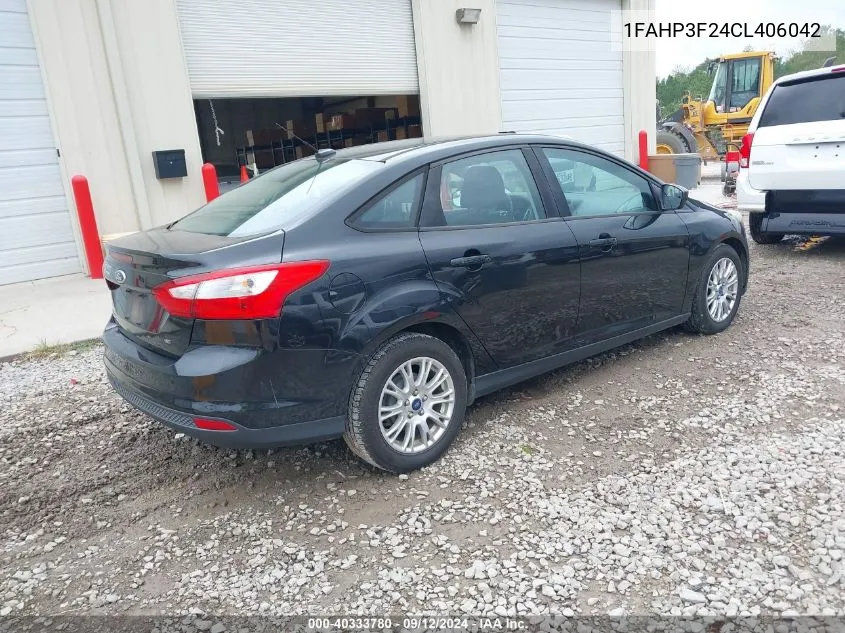 2012 Ford Focus Se VIN: 1FAHP3F24CL406042 Lot: 40333780