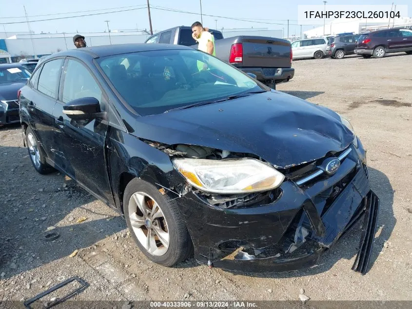 2012 Ford Focus Se VIN: 1FAHP3F23CL260104 Lot: 40333906