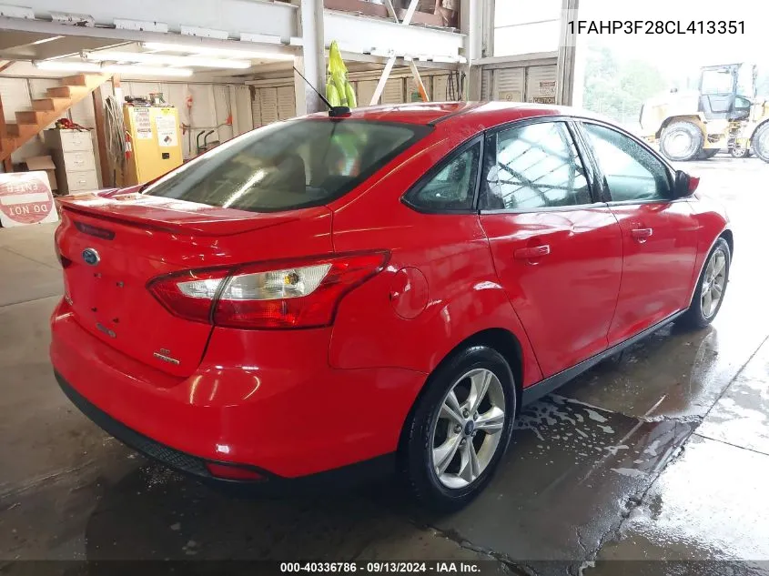 2012 Ford Focus Se VIN: 1FAHP3F28CL413351 Lot: 40336786