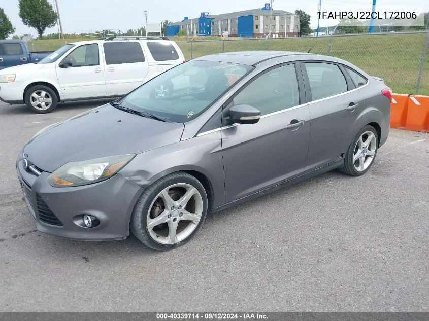 2012 Ford Focus Titanium VIN: 1FAHP3J22CL172006 Lot: 40339714