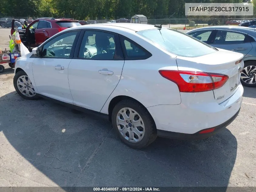 1FAHP3F28CL317915 2012 Ford Focus Se