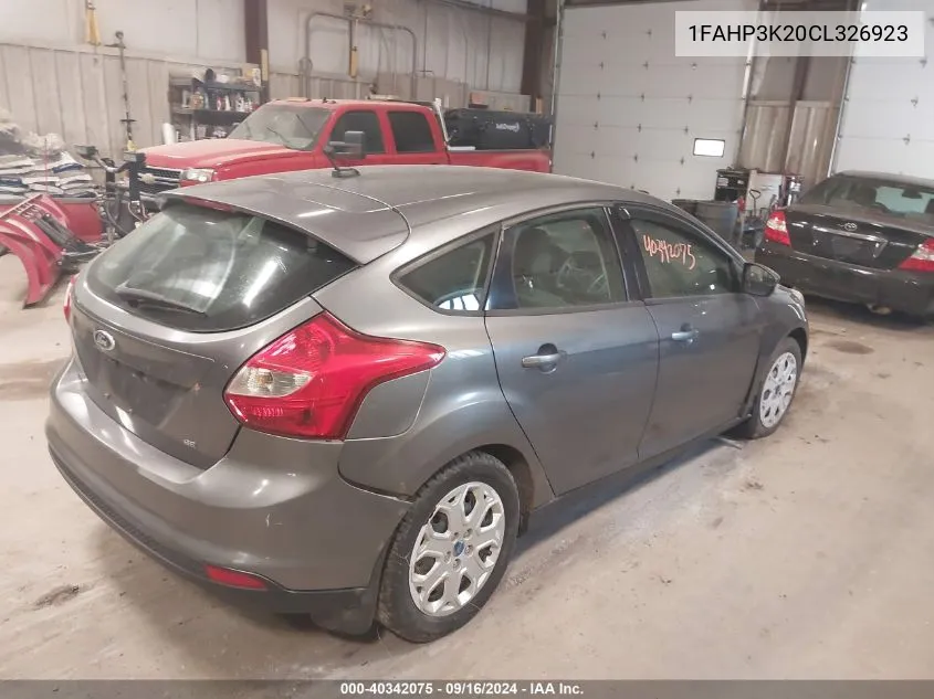 2012 Ford Focus Se VIN: 1FAHP3K20CL326923 Lot: 40342075