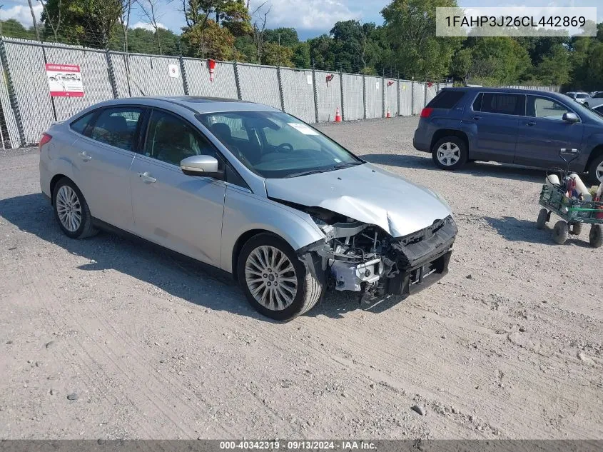 2012 Ford Focus Titanium VIN: 1FAHP3J26CL442869 Lot: 40342319