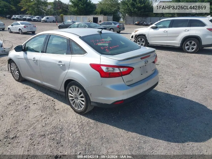 2012 Ford Focus Titanium VIN: 1FAHP3J26CL442869 Lot: 40342319