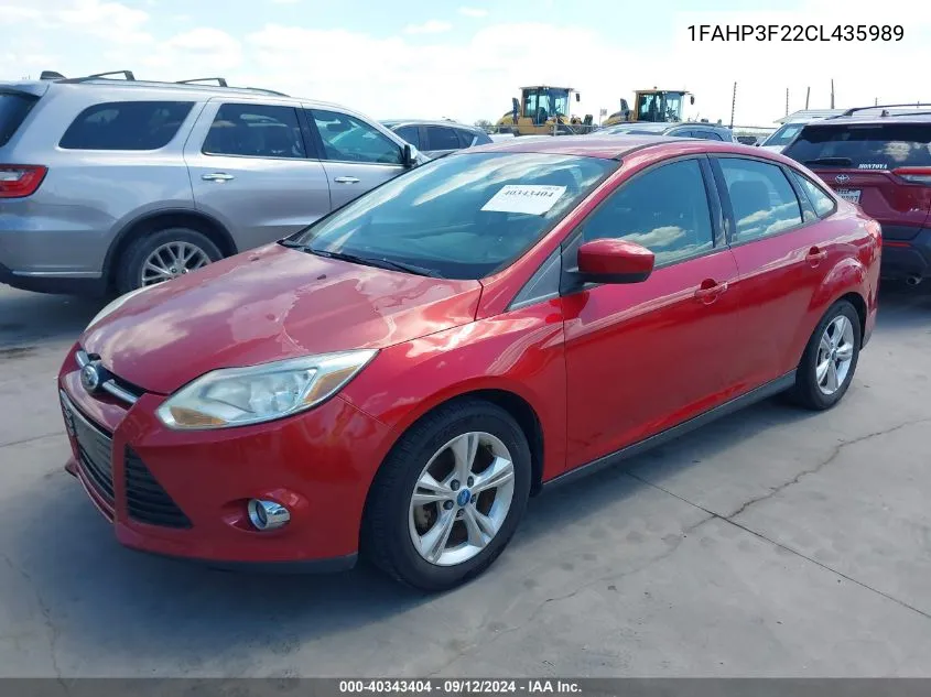 1FAHP3F22CL435989 2012 Ford Focus Se