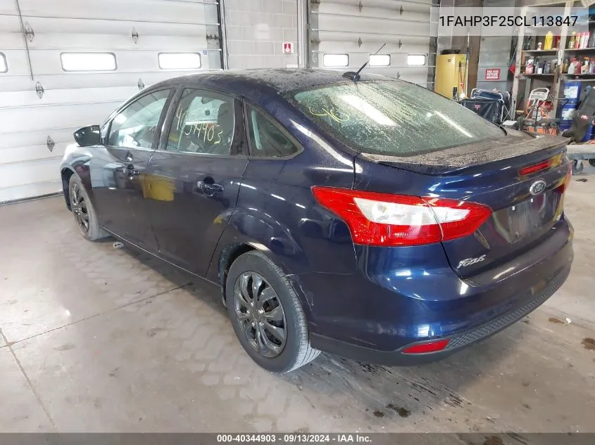 2012 Ford Focus Se VIN: 1FAHP3F25CL113847 Lot: 40344903