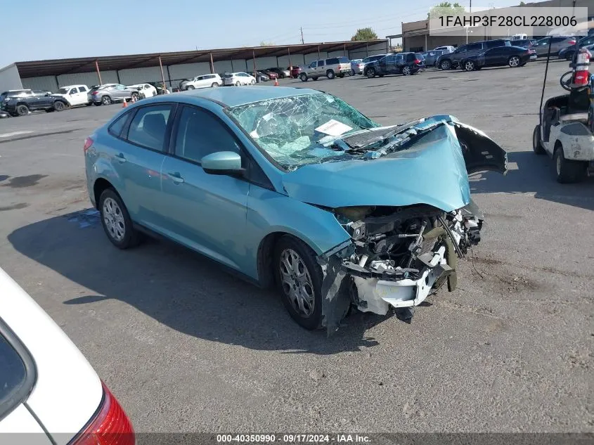 1FAHP3F28CL228006 2012 Ford Focus Se