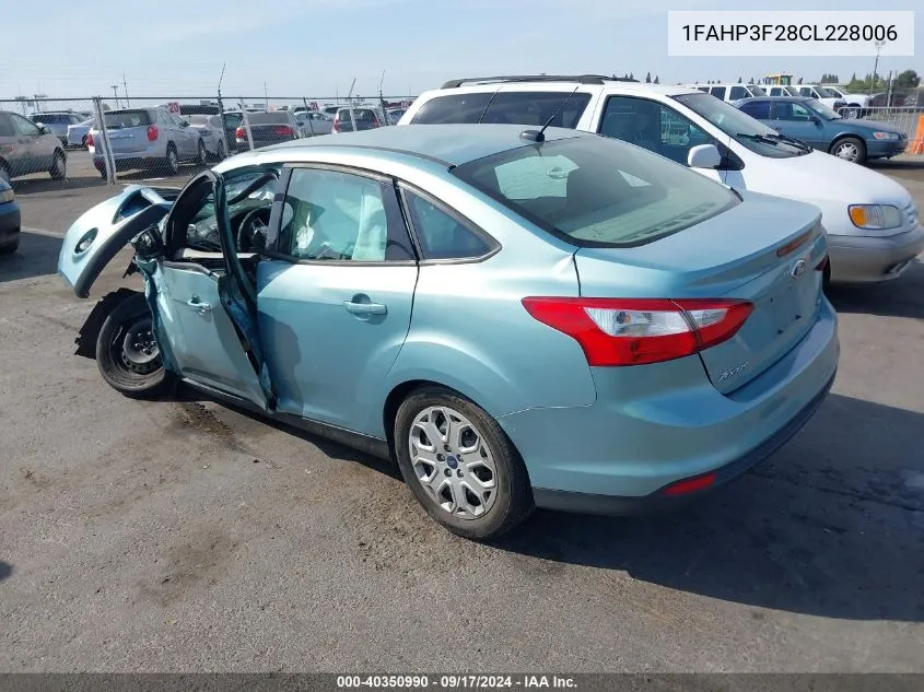 1FAHP3F28CL228006 2012 Ford Focus Se