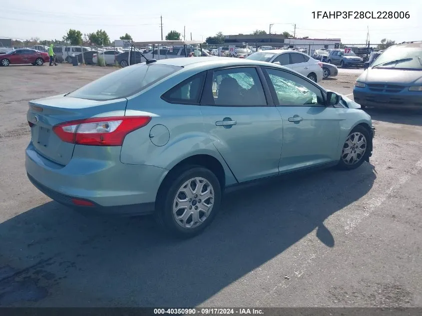 1FAHP3F28CL228006 2012 Ford Focus Se