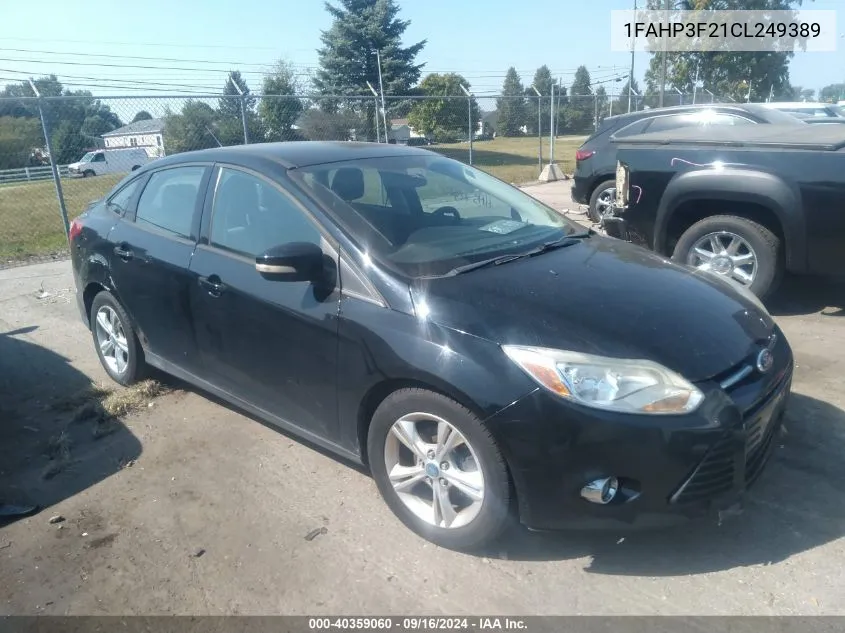 2012 Ford Focus Se VIN: 1FAHP3F21CL249389 Lot: 40359060