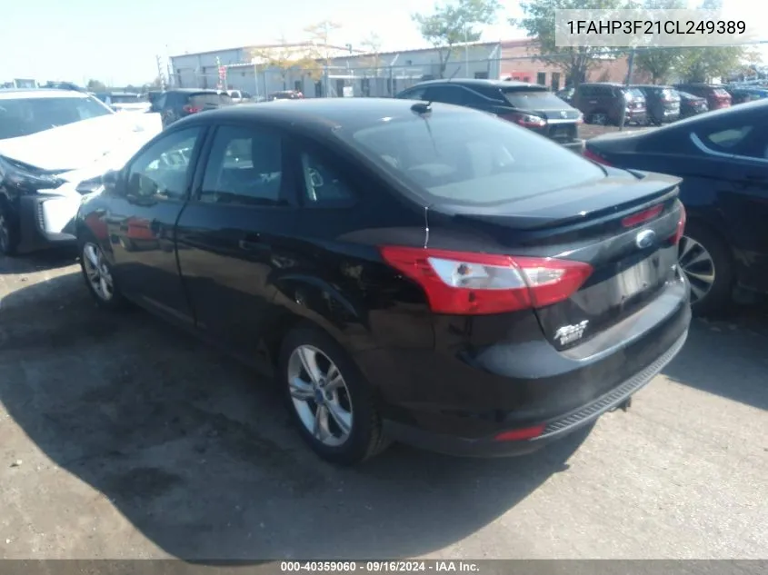 1FAHP3F21CL249389 2012 Ford Focus Se