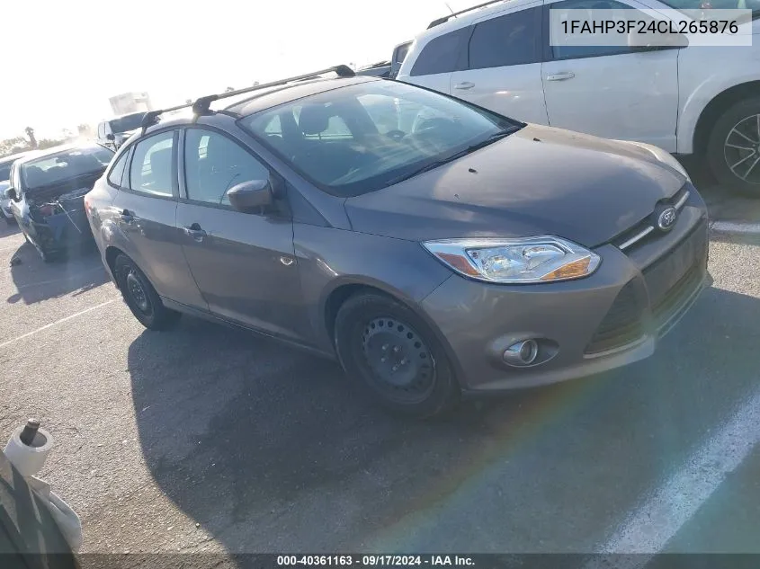 2012 Ford Focus Se VIN: 1FAHP3F24CL265876 Lot: 40361163