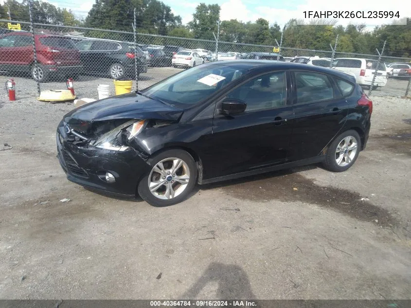 2012 Ford Focus Se VIN: 1FAHP3K26CL235994 Lot: 40364784