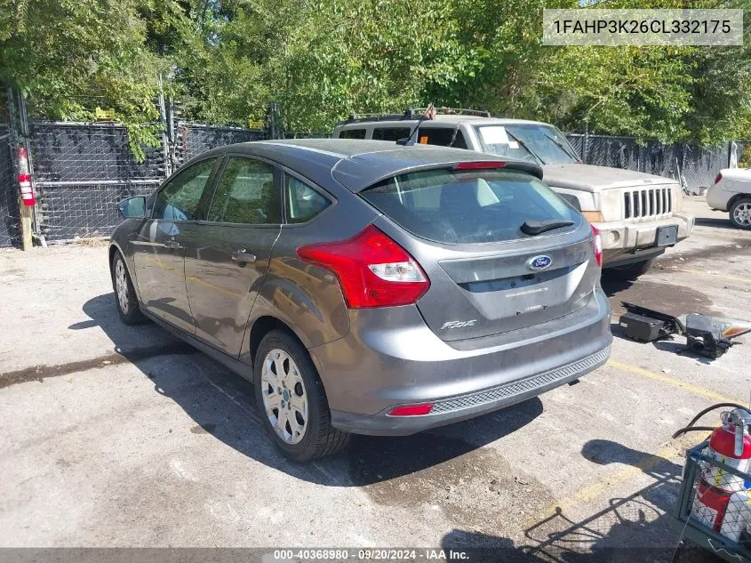 2012 Ford Focus Se VIN: 1FAHP3K26CL332175 Lot: 40368980